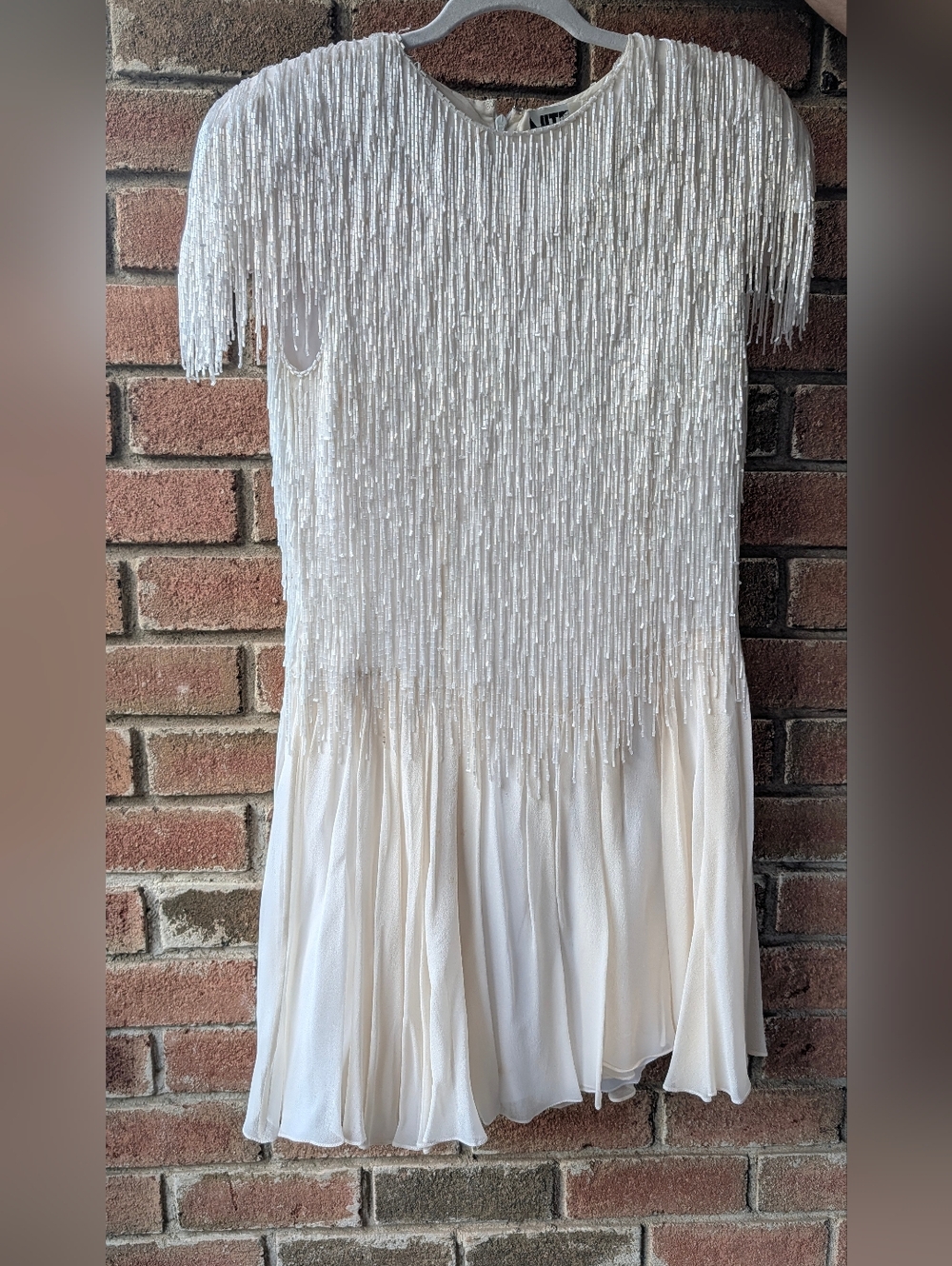 Vintage Silk Glass Beading Bridal Shower Dress